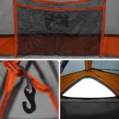 vidaXL 1-personers campingtelt vandtæt grå og orange