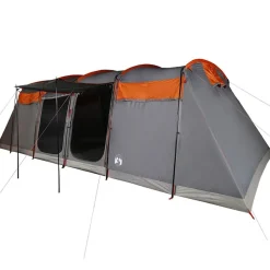 vidaXL 8-personers campingtelt vandtæt grå og orange