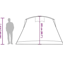 vidaXL 8-personers campingtelt vandtæt grå og orange
