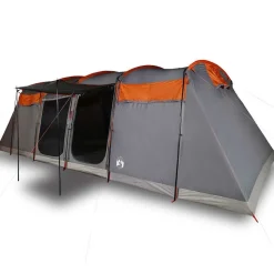 vidaXL 8-personers campingtelt vandtæt grå og orange