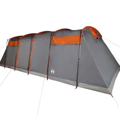 vidaXL 8-personers campingtelt vandtæt grå og orange