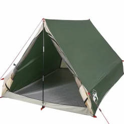 vidaXL 2-personers campingtelt A-stel vandtæt grøn
