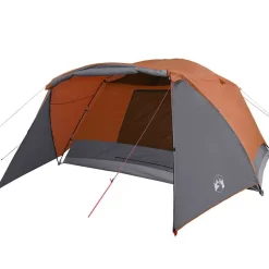 vidaXL 4-personers campingtelt med fortelt vandtæt orange