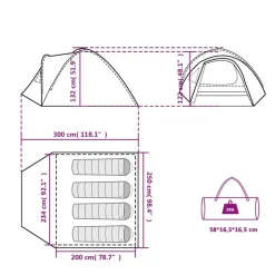 vidaXL 4-personers campingtelt vandtæt blå