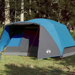 vidaXL 4-personers campingtelt med fortelt vandtæt blå