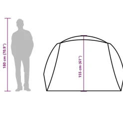 vidaXL 4-personers campingtelt med fortelt vandtæt blå