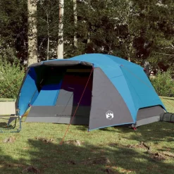 vidaXL 4-personers campingtelt med fortelt vandtæt blå