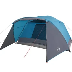 vidaXL 4-personers campingtelt med fortelt vandtæt blå