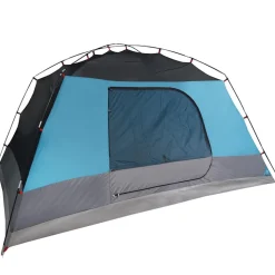 vidaXL 4-personers campingtelt med fortelt vandtæt blå