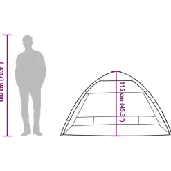 vidaXL 2-personers campingtelt vandtæt quick-release grå