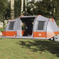 vidaXL 4-personers campingtelt vandtæt grå og orange