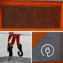 vidaXL 4-personers campingtelt vandtæt grå og orange