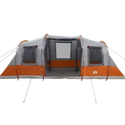 vidaXL 4-personers campingtelt vandtæt grå og orange