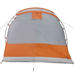 vidaXL 4-personers campingtelt vandtæt grå og orange