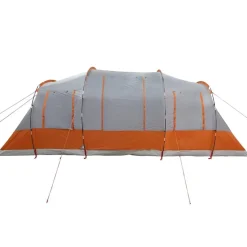 vidaXL 4-personers campingtelt vandtæt grå og orange