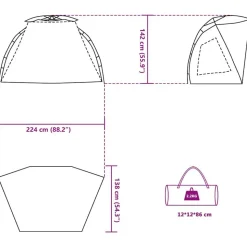 vidaXL 2-personers campingtelt vandtæt quick-release grøn