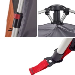 vidaXL 4-personers campingtelt kuppel quick-release grå og orange