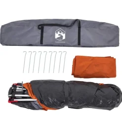 vidaXL 4-personers campingtelt kuppel quick-release grå og orange