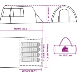 vidaXL 4-personers campingtelt vandtæt blå