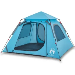 vidaXL 4-personers campingtelt quick-release blå