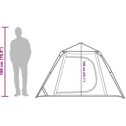 vidaXL 4-personers campingtelt quick-release blå