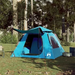 vidaXL 4-personers campingtelt quick-release blå