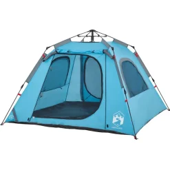 vidaXL 4-personers campingtelt quick-release blå