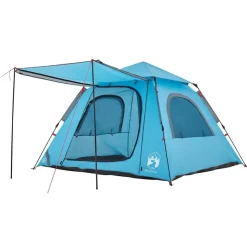 vidaXL 4-personers campingtelt quick-release blå