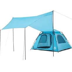 vidaXL 4-personers campingtelt quick-release blå