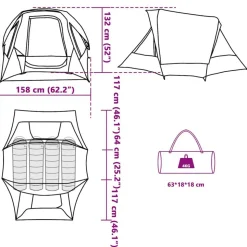 vidaXL 4-personers campingtelt vandtæt blå