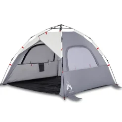 vidaXL 3-personers campingtelt vandtæt quick-release grå