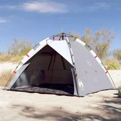 vidaXL 3-personers campingtelt vandtæt quick-release grå
