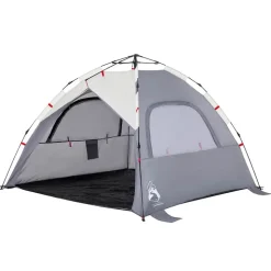 vidaXL 3-personers campingtelt vandtæt quick-release grå