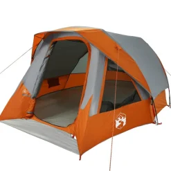 vidaXL 4-personers campingtelt vandtæt grå og orange