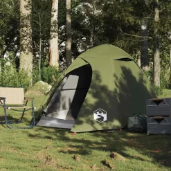 vidaXL 2-personers campingtelt vandtæt kuppel olivengrøn