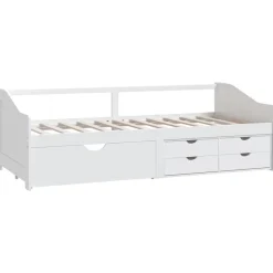 vidaXL 3-personers daybed med skuffer 90x200 cm massivt fyrretræ hvid