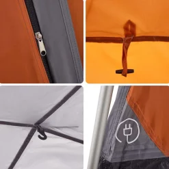 vidaXL 7-personers familietelt quick-release grå og orange
