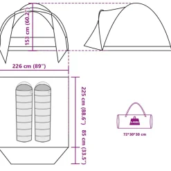vidaXL 2-personers fisketelt vandtæt camouflage