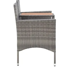 vidaXL 2-personers havebænk med tebord 143 cm polyrattan grå