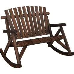 vidaXL 2-personers havebænk med gyngefunktion 123x96x102 cm grantræ