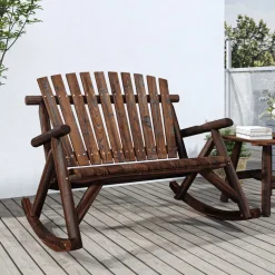 vidaXL 2-personers havebænk med gyngefunktion 123x96x102 cm grantræ