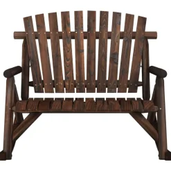 vidaXL 2-personers havebænk med gyngefunktion 123x96x102 cm grantræ