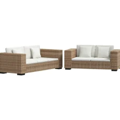vidaXL 2-personers og 3-personers sofasæt ægte rattan