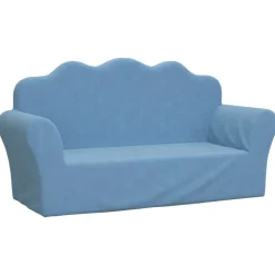 vidaXL 2-personers sofa blødt plys blå
