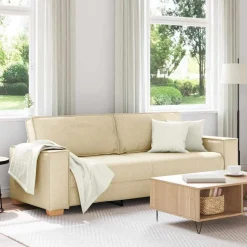 vidaXL 3-personers sofa Creme 220 cm Stof