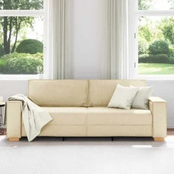 vidaXL 3-personers sofa Creme 220 cm Stof