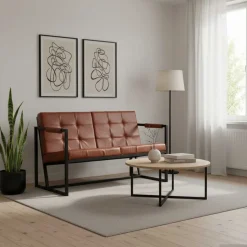 vidaXL 2-personers sofa ægte gedeskind brun