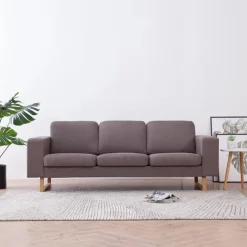 vidaXL 3-personers sofa i stof gråbrun