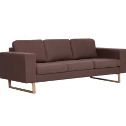 vidaXL 3-personers sofa i stof brun