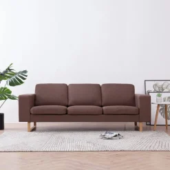 vidaXL 3-personers sofa i stof brun